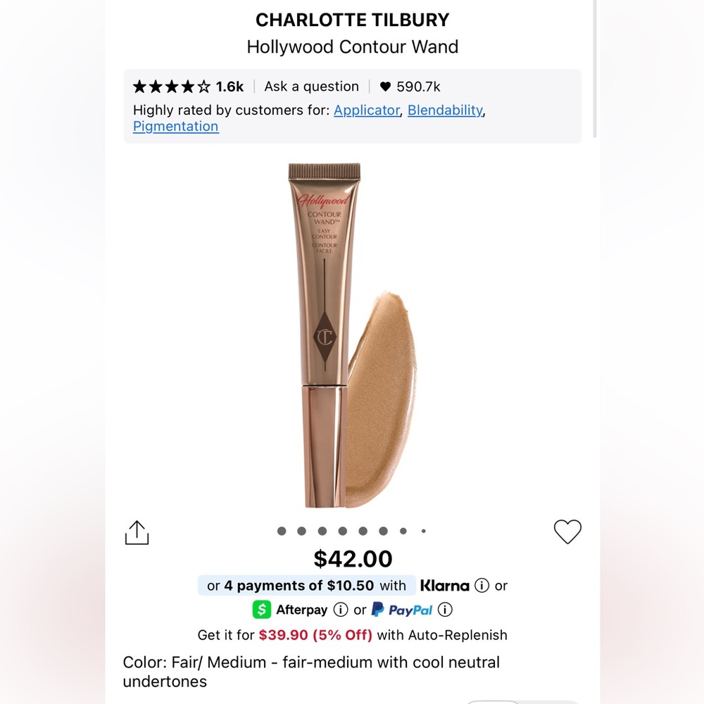 Charlotte Tilbury Contour Wand in Fair/Medium